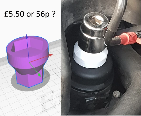 BMW yağ filtresi için 36 mm ila 32 mm soket. T4378147