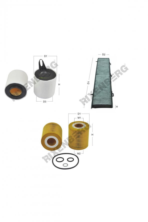 Bmw 116 i (E81/E87) 115-122 Hp 07-09 Rixenberg Filtre Bakım Seti ürün görseli