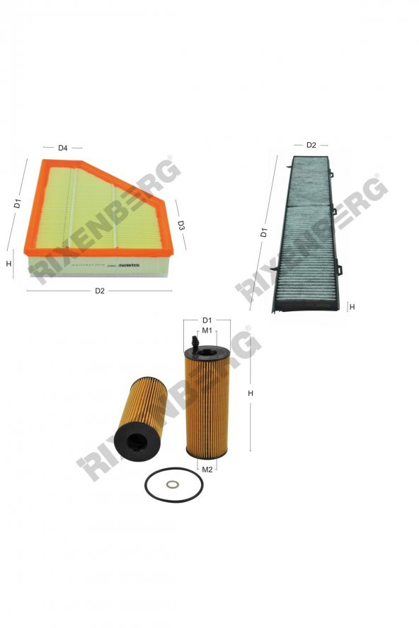 Bmw 118 d (E81/E82/E87/E88) 136-143 Hp 07-12 Rixenberg Filtre Bakım Seti ürün görseli