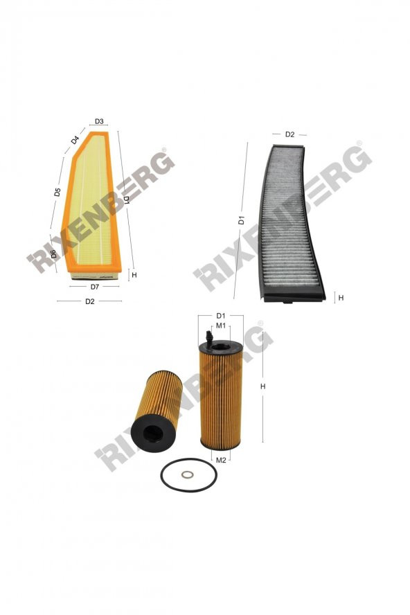 Bmw X3  2.0 d (E83) 163 Hp 08-10 Rixenberg Filtre Bakım Seti ürün görseli