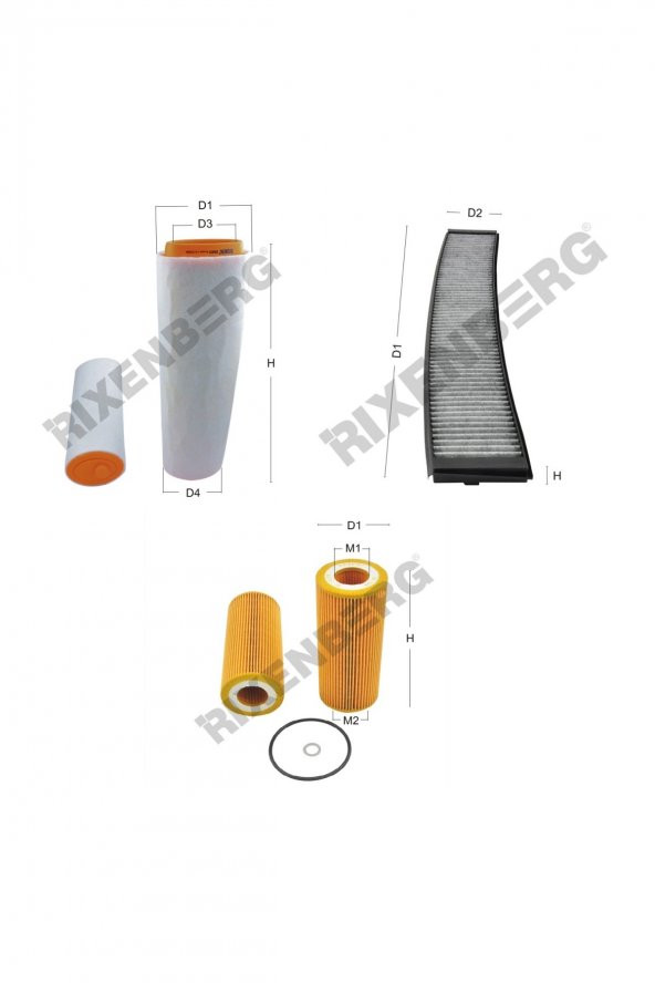 Bmw X3  2.0 d (E83) 150 Hp 04-07 Rixenberg Filtre Bakım Seti ürün görseli