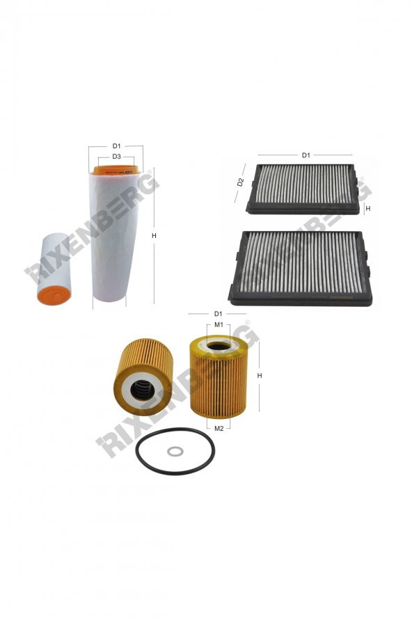 Bmw 525 d (E39) 163 Hp 00-04 Rixenberg Filtre Bakım Seti ürün görseli
