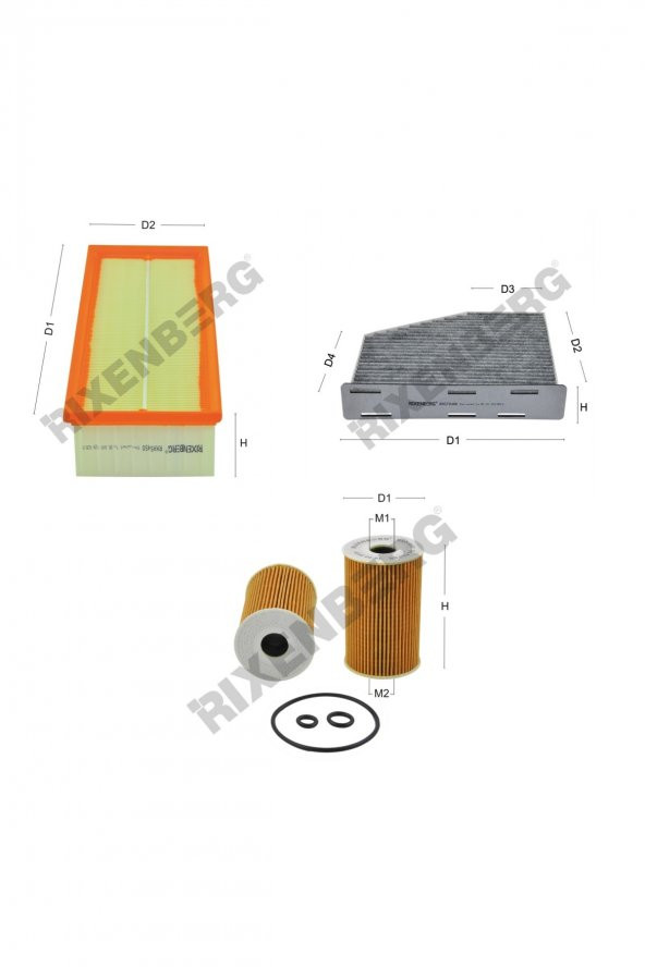 Volkswagen Jetta III 1.6 Tdi (1K2) 105 Bg  09<>10 Rixenberg Filtre Bakım Seti ürün görseli
