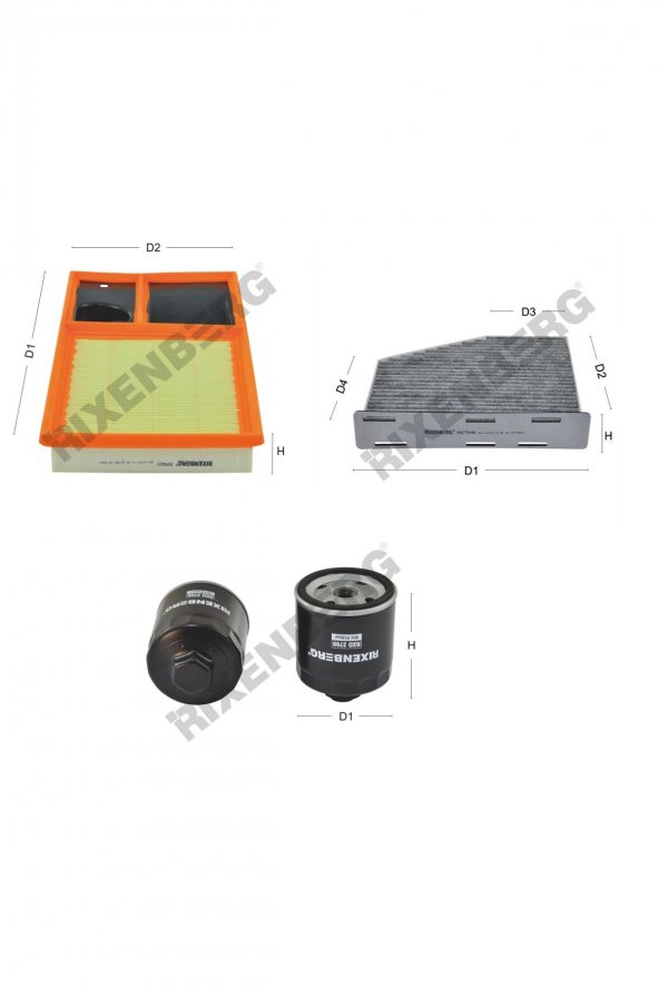 Volkswagen Golf V 1.4 16V  80 Bg  06<>09 Rixenberg Filtre Bakım Seti ürün görseli