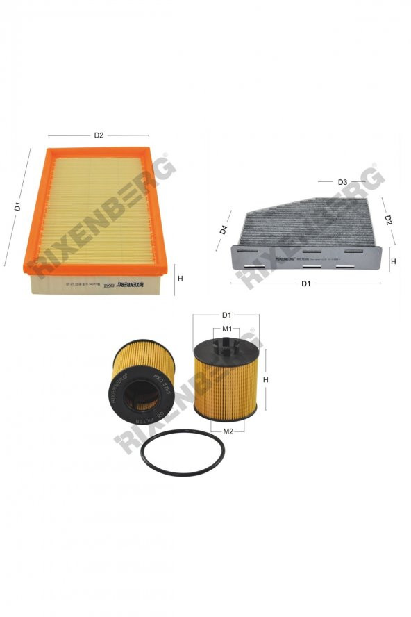 Volkswagen Golf V 1.4 Fsi  90 Bg  03<>09 Rixenberg Filtre Bakım Seti ürün görseli