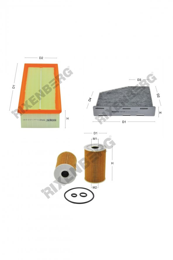 Volkswagen Golf VI 1.6 Tdi/1.6 Tdi Blue Motion 105 Bg  09 > Rixenberg Filtre Bakım Seti ürün görseli