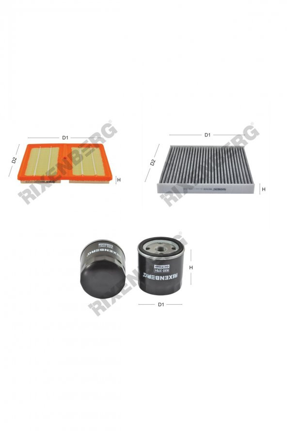Volkswagen Golf VII 1.0 Tsi (5G1,BA5) 116 Bg  15 >  Rixenberg Filtre Bakım Seti ürün görseli