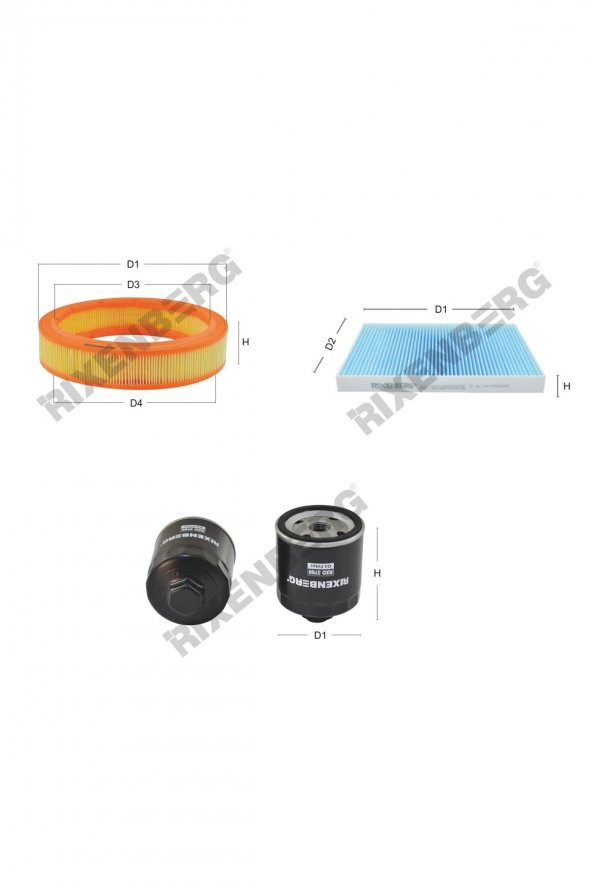 Volkswagen Golf III 1.4 (1H1,1H5) Motor Kodu Aex 60 Bg  91<>99 Rixenberg Filtre Bakım Seti ürün görseli