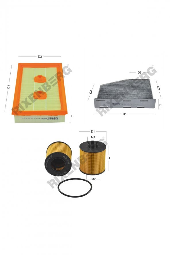 Volkswagen Passat (3C2/3C5) 1.6 Fsi 115 Bg  05<>08 Rixenberg Filtre Bakım Seti ürün görseli 1
