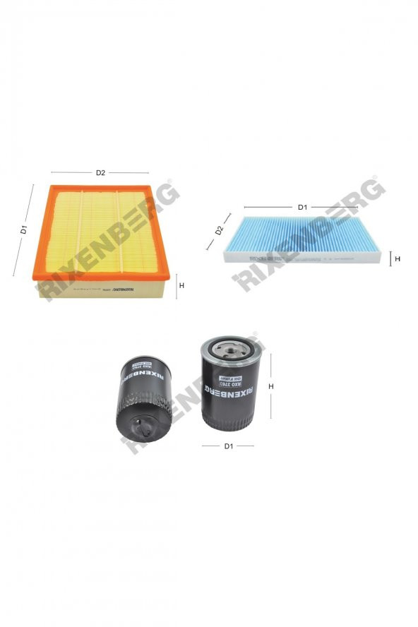 Volkswagen Passat (3B3/3B6) 1.8 T 170 Bg  01<>05 Rixenberg Filtre Bakım Seti ürün görseli