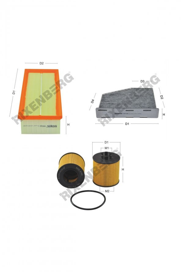 Volkswagen Jetta III 1.4 Tsi (1K2) 170 Bg  06<>10 Rixenberg Filtre Bakım Seti ürün görseli