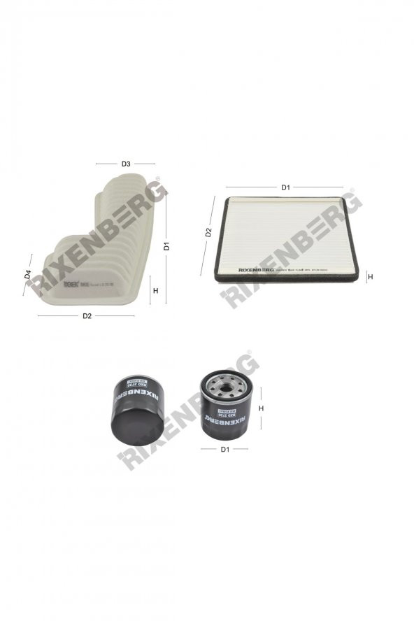 Toyota Rav4 II 1.8 Vvti (Xa2) 125 Bg  00<>06 Rixenberg Filtre Bakım Seti ürün görseli