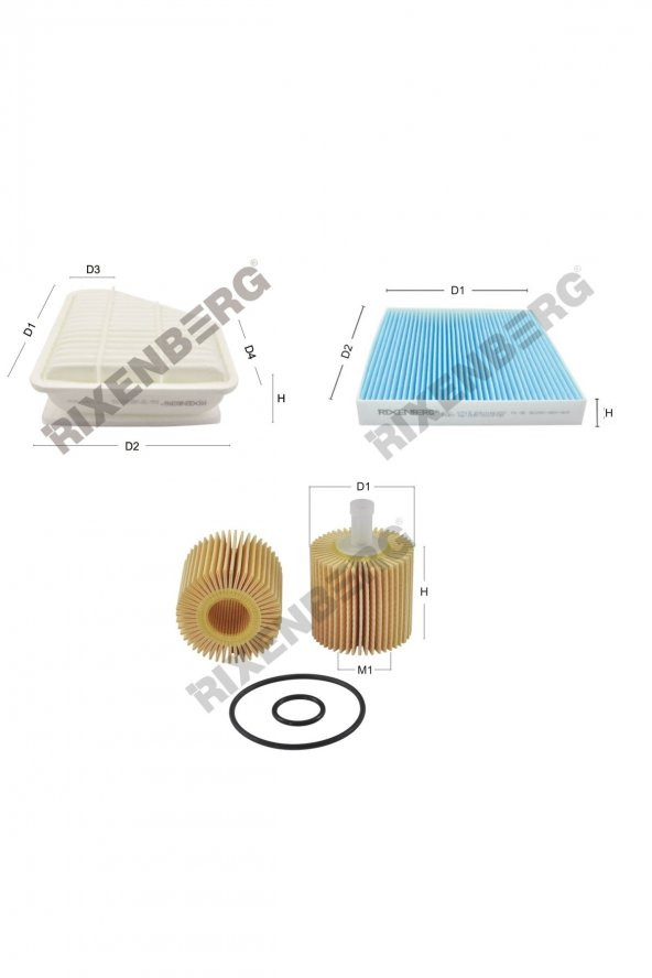 Toyota Corolla X (E14/E15) 2.0 D-4D  126 Bg  07 > Rixenberg Filtre Bakım Seti ürün görseli