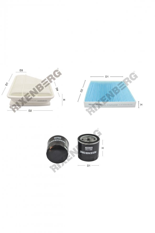 Toyota Corolla X (E14/E15) 1.4 D-4D 90 Bg  07 > Rixenberg Filtre Bakım Seti ürün görseli