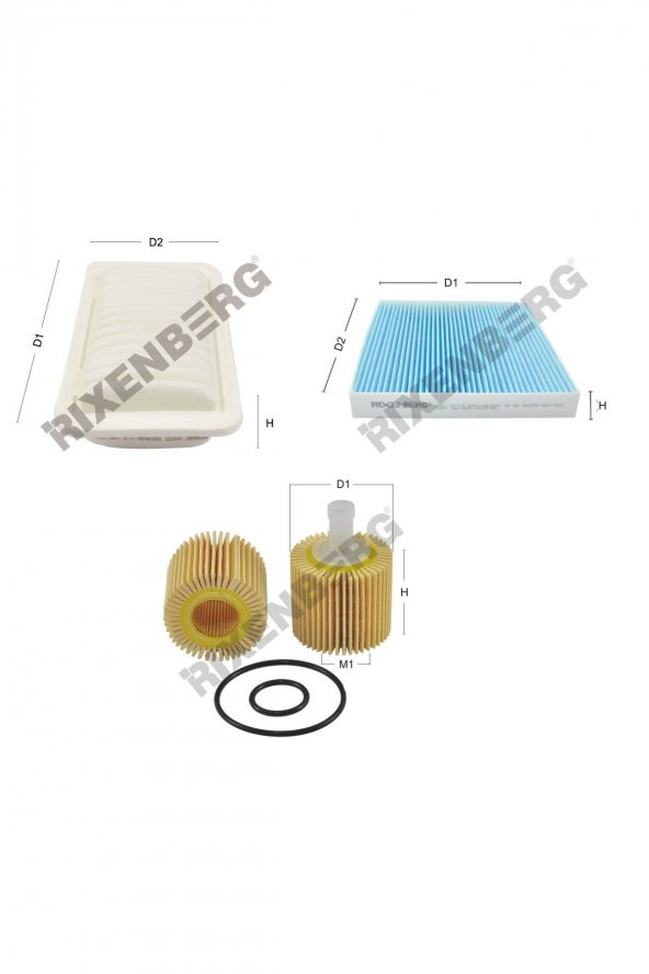 Toyota Yaris III (Xp13) 1.33 Vvt  99 Bg  11 > Rixenberg Filtre Bakım Seti ürün görseli