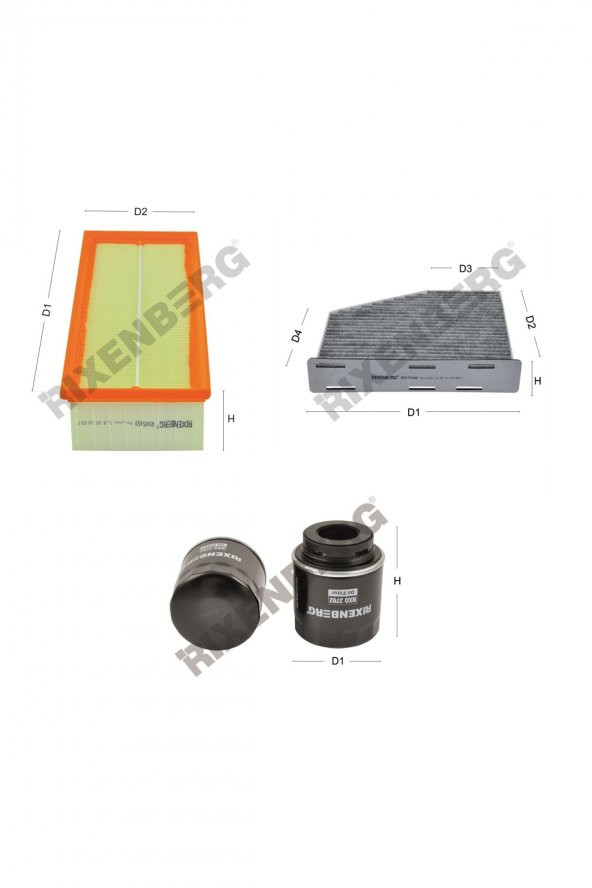 Volkswagen Beetle 1.4 Tsi (5C) 160 Bg  11 > Rixenberg Filtre Bakım Seti ürün görseli
