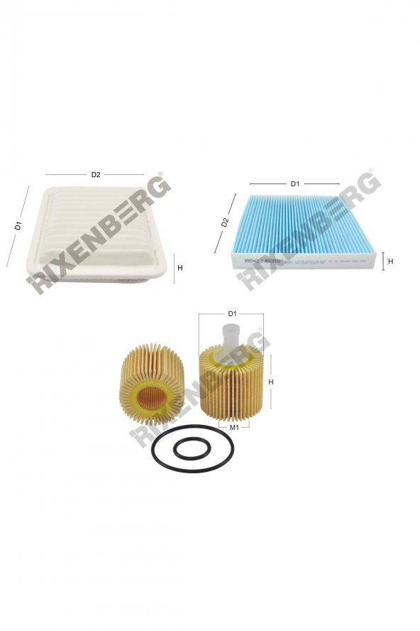 Toyota Corolla X (E14/E15) 1.33 Vvt 101 Bg  07 > Rixenberg Filtre Bakım Seti ürün görseli