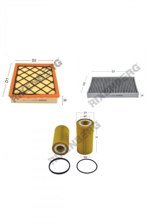 Volvo S60 II  2.0 179 Bg 13 > Rixenberg Filtre Bakım Seti ürün görseli 1