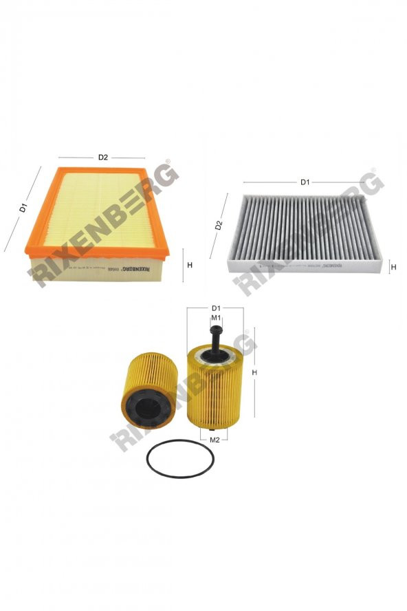 Volkswagen Caravelle T5 1.9 Tdi (7HM,7HF) 104 Bg  03<>09 Rixenberg Filtre Bakım Seti ürün görseli
