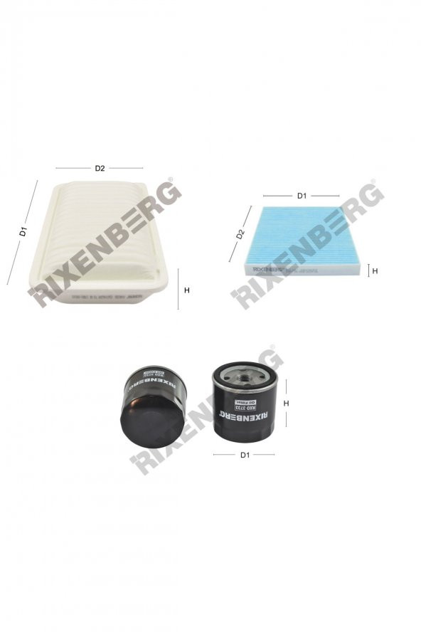 Toyota Corolla IX (E12) 1.4 D-4D 90 Bg  01<>09  Rixenberg Filtre Bakım Seti ürün görseli 1