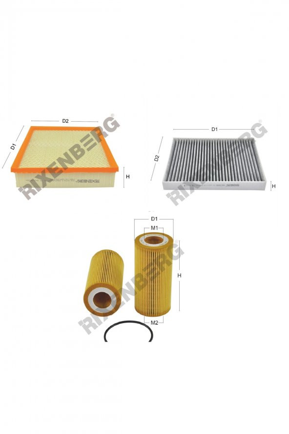 Volkswagen Amarok 3.0 Tdi V6 (2H) 204 Bg  16 >  Rixenberg Filtre Bakım Seti ürün görseli 1