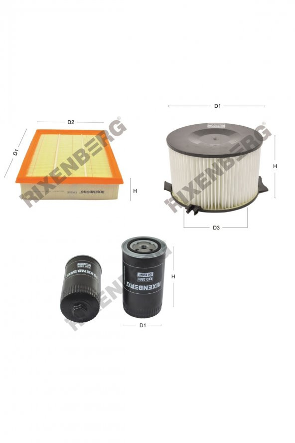 Volkswagen Caravelle 2.4 Sd (T4.70) 75 Bg  98<>03 Rixenberg Filtre Bakım Seti ürün görseli 1