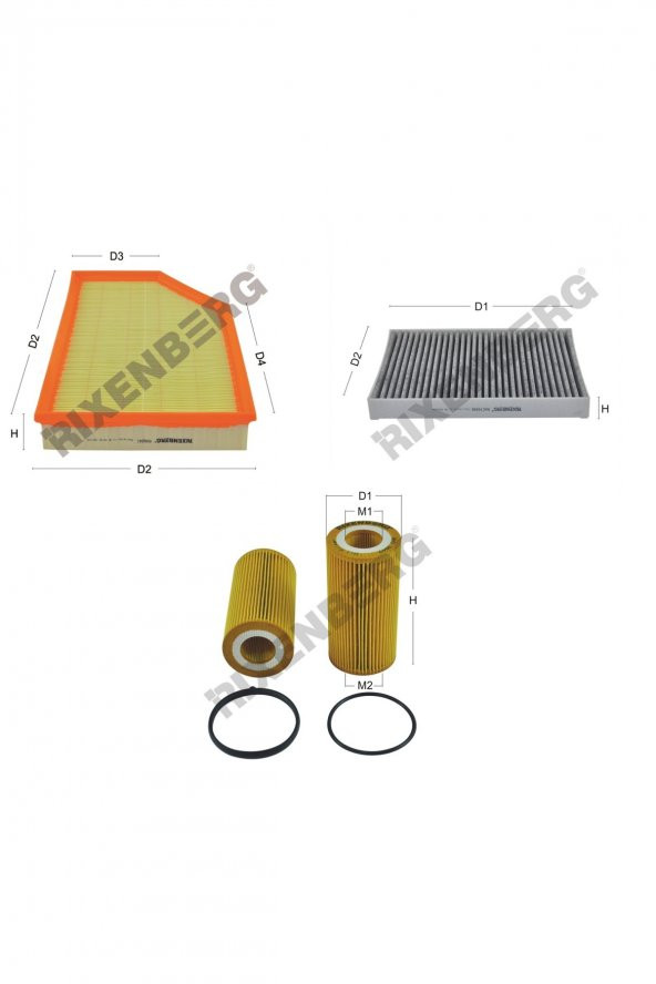 Volvo S60 II 2.0 D3 163 Bg  10 > Rixenberg Filtre Bakım Seti ürün görseli