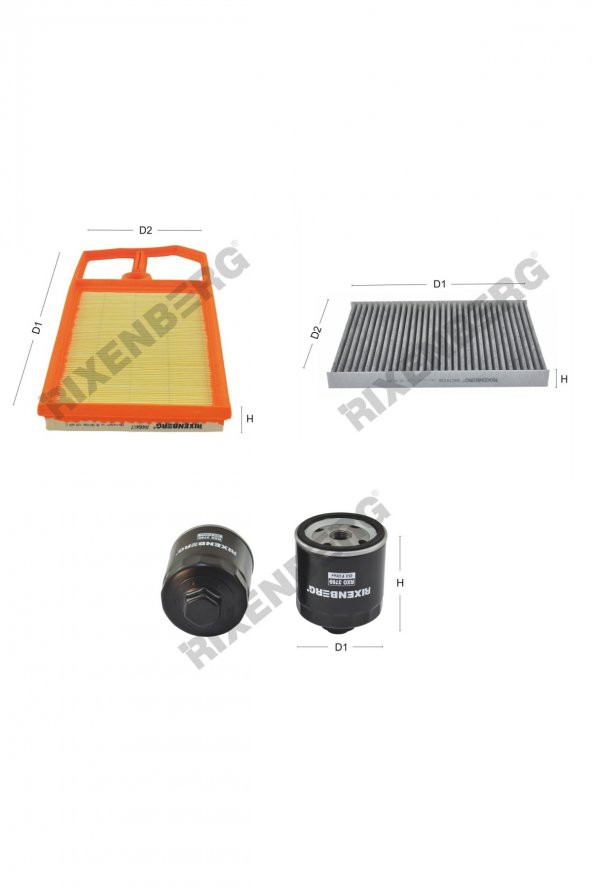 Volkswagen Caddy II 1.4 (9K9) 75 Bg  00<>04 Rixenberg Filtre Bakım Seti ürün görseli