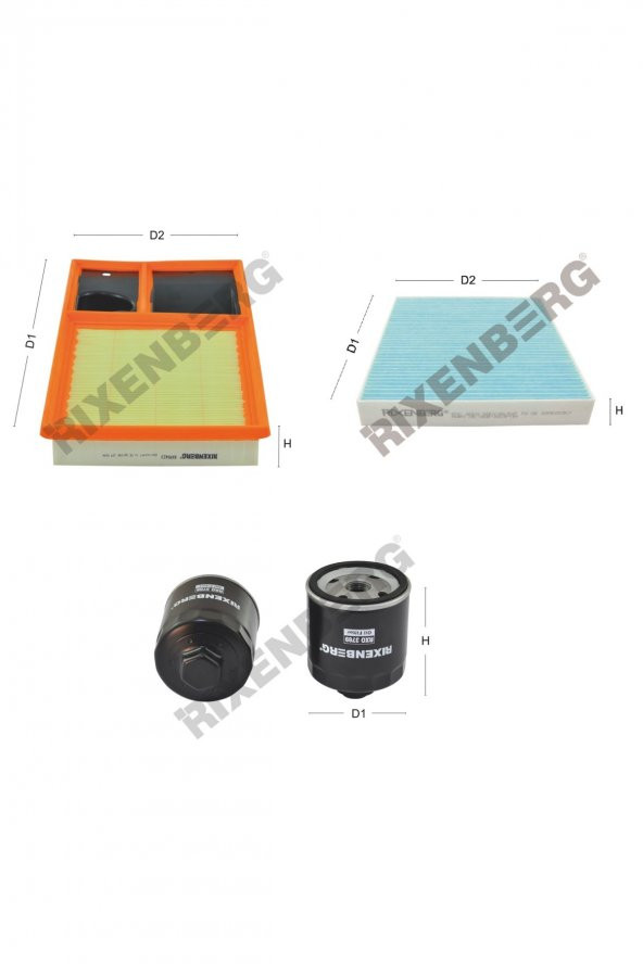 Skoda Fabia II 1.4 16V (5J6,5J9) 86 Bg  07<>14  Rixenberg Filtre Bakım Seti ürün görseli