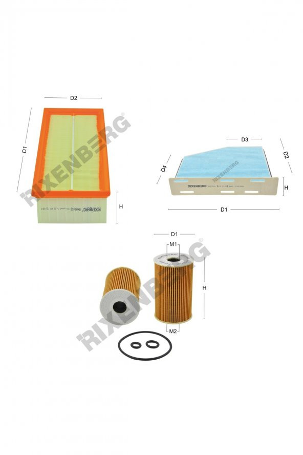 Seat Altea 1.6 Tdi  90 Bg  10  > Rixenberg Filtre Bakım Seti ürün görseli