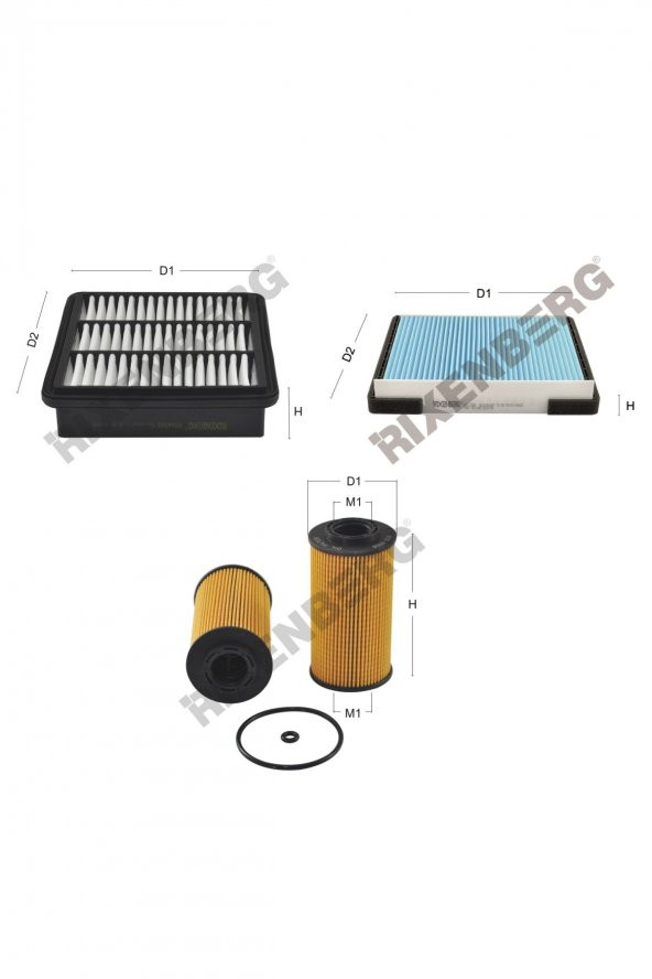 Hyundai Elantra II 1.6 D 116 Bg  06 >  Rixenberg Filtre Bakım Seti ürün görseli