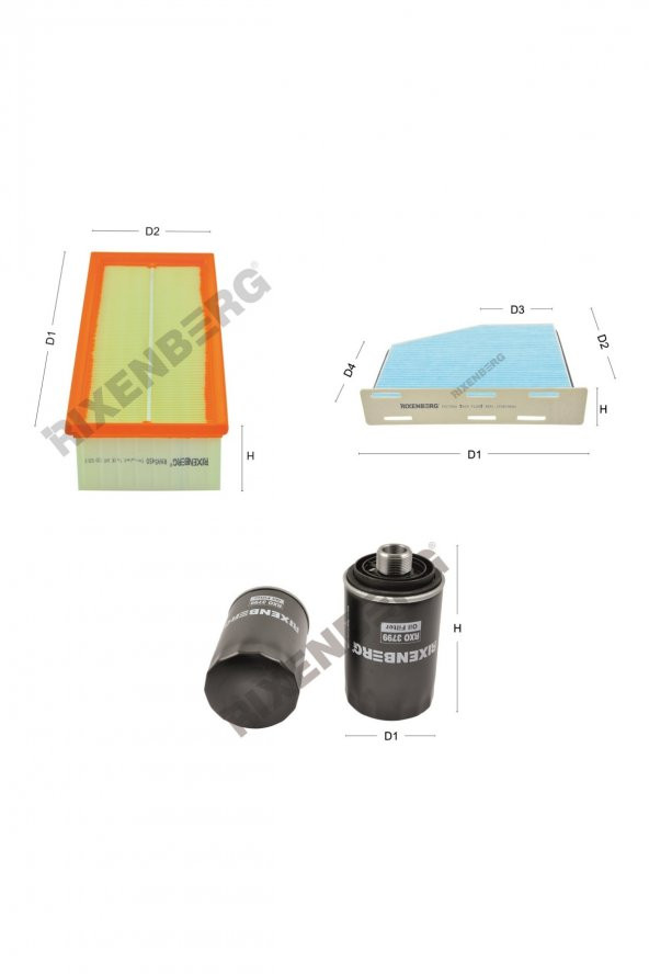 Seat Altea 1.8 Tfsi  160 Bg  06  > Rixenberg Filtre Bakım Seti ürün görseli