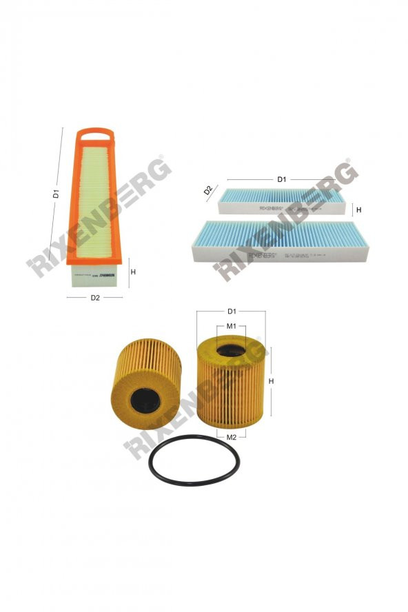 Peugeot 3008 1.6 Vti 120 Bg  09 > Rixenberg Filtre Bakım Seti ürün görseli