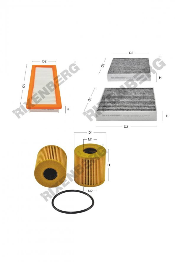 Peugeot 207 1.6 16V Turbo 156 Bg  09 > Rixenberg Filtre Bakım Seti ürün görseli