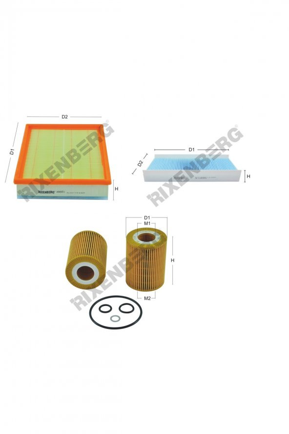 Opel Combo B 1.7 Cdti 100 Bg  04 > Rixenberg Filtre Bakım Seti ürün görseli