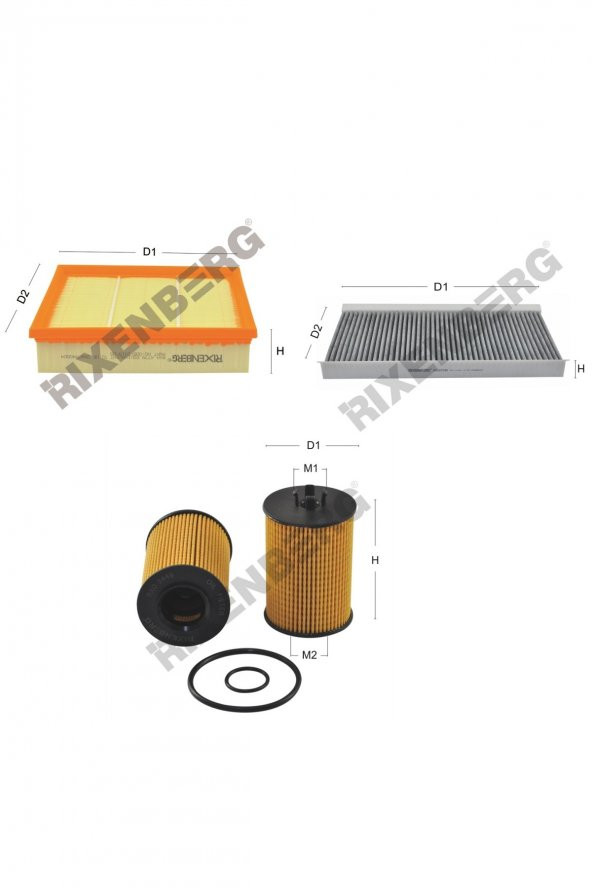 Mercedes A 200 (W169) 136 Bg 04<>12 Rixenberg Filtre Bakım Seti ürün görseli