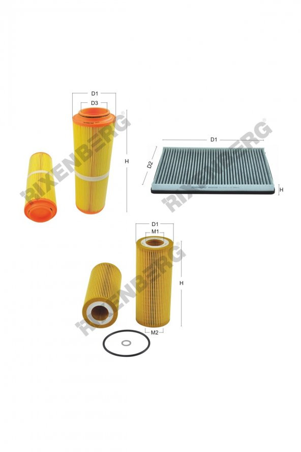 Mercedes A 160 Cdi (168) 75 Bg 01<>04 Rixenberg Filtre Bakım Seti ürün görseli