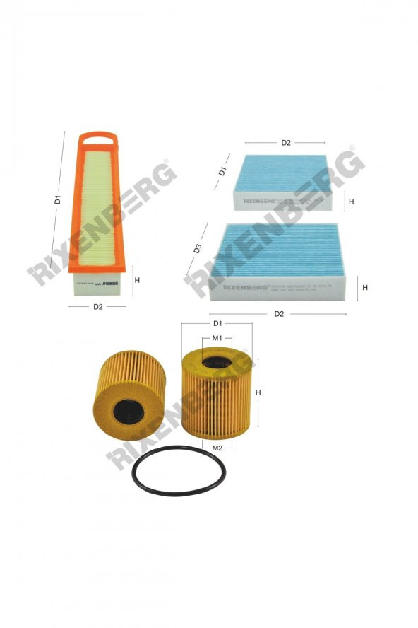 Peugeot 2008 1.6 Vti 120 Bg  13 > Rixenberg Filtre Bakım Seti ürün görseli