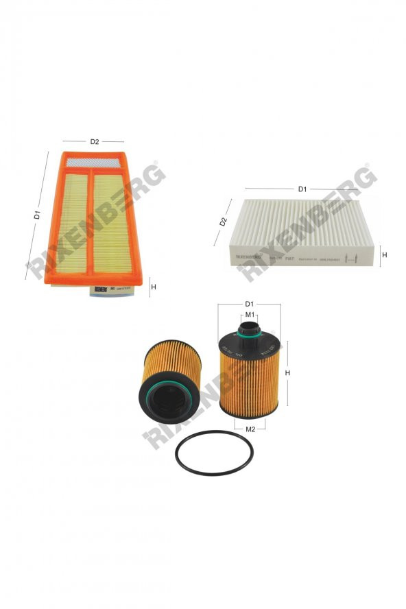 Lancia Ypsilon II (846) 1.3 MultiJet 16V  95 Bg  11 > Rixenberg Filtre Bakım Seti ürün görseli