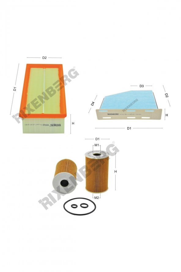Skoda Octavia II 1.6 Tdi (1Z3.1Z5) 105 Bg  09<>13  Rixenberg Filtre Bakım Seti ürün görseli