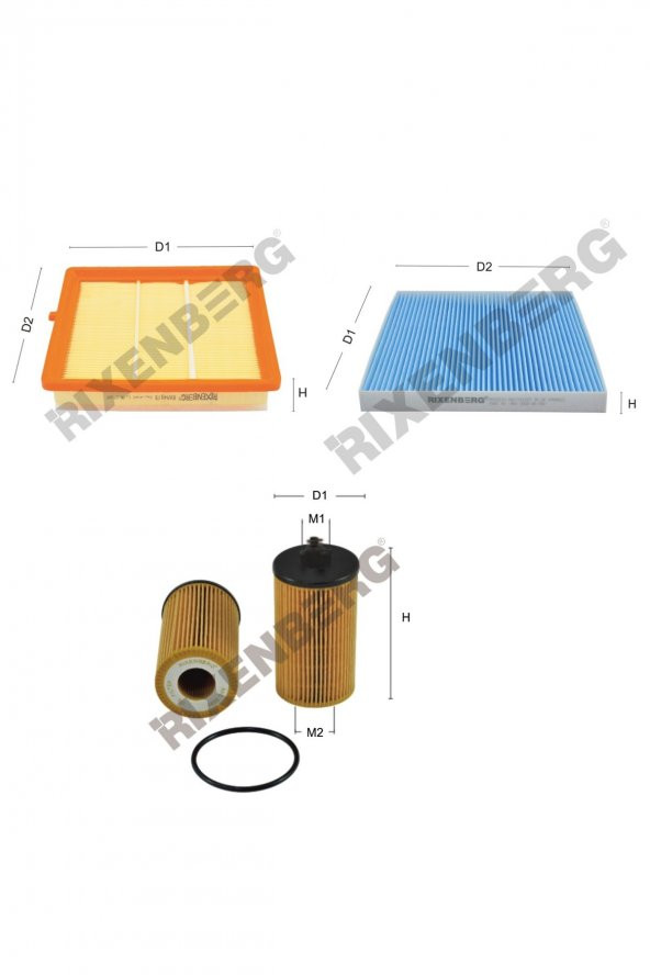 Opel Adam 1.2 16V 70 Bg  12 > Rixenberg Filtre Bakım Seti ürün görseli