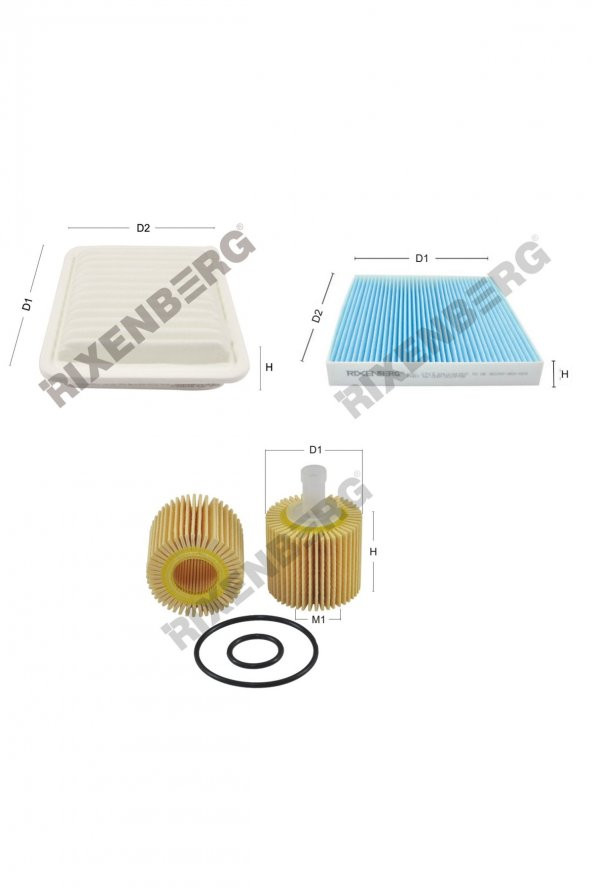 Toyota Rav 4 III 2.0 Vvt-i  158 Bg  08 > Rixenberg Filtre Bakım Seti ürün görseli 1