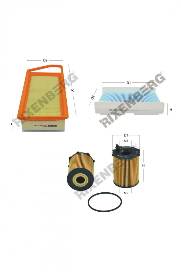 Citroen C2 1.4 Hdi 68 Bg  03<->10  Rixenberg Filtre Bakım Seti ürün görseli