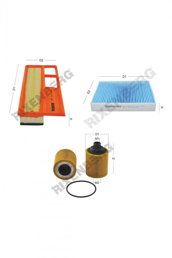 Fiat Linea (110) 1.3 Jtd 90 Bg  07 > Rixenberg Filtre Bakım Seti ürün görseli