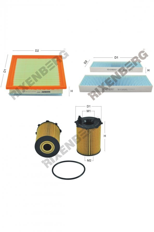Citroen Berlingo II (B9) 1.6 BlueHdi 120 Bg  15 > Rixenberg Filtre Bakım Seti ürün görseli 1
