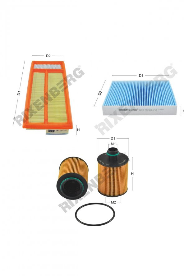 Fiat Egea (356) 1.3 D MultiJet (Euro5+)95 Bg  15 > Rixenberg Filtre Bakım Seti ürün görseli