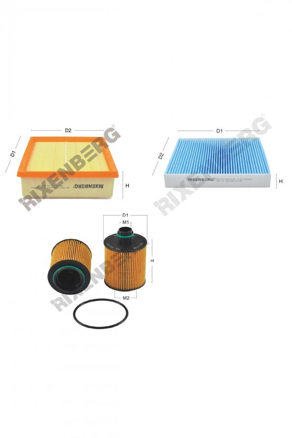 Opel Combo D (X12) 1.6 Cdti 105 Bg  12 > Rixenberg Filtre Bakım Seti ürün görseli