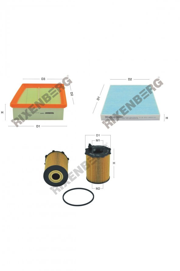 Ford Fiesta VI 1.6 Tdci 95 Bg 10 > Rixenberg Filtre Bakım Seti ürün görseli