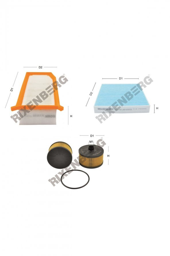 Renault Captur (J5,H5) 1.2 Tce 120 Bg  13 > Rixenberg Filtre Bakım Seti ürün görseli