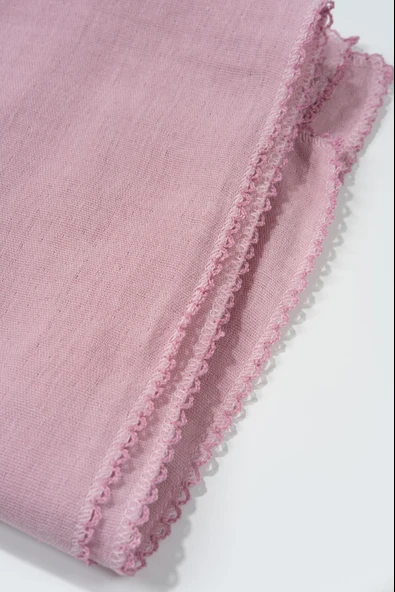 Dantel Kenar Detaylı Müslin Bebek Battaniyesi Pembe (90 X 80) - 4
